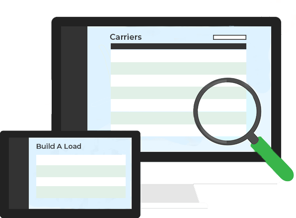 Graphic of LoadRight Software on a computer