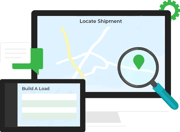 Graphic of LoadRight Software on a computer